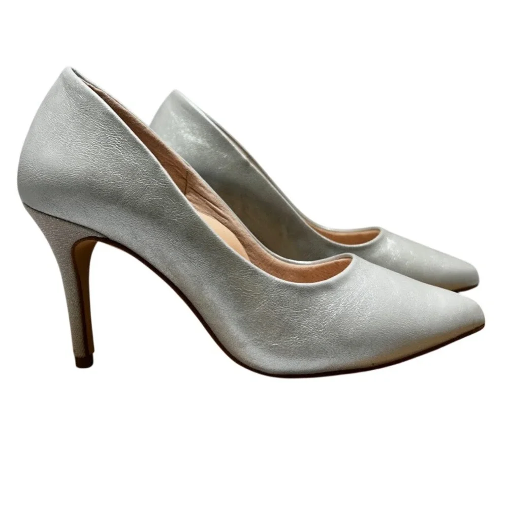 Antonia Saint NY Victoria Hello 3.0 Silver Metallic, Size‎ 7.5